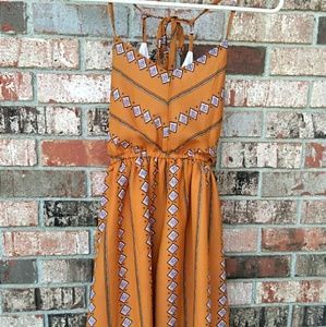 Boho yellow / orange print dress